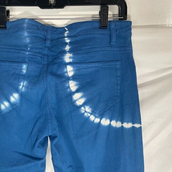 Catherine Malandrino Women Size 10 Blue White Printed Straight Jeans Mid Rise Ti - Picture 9 of 9
